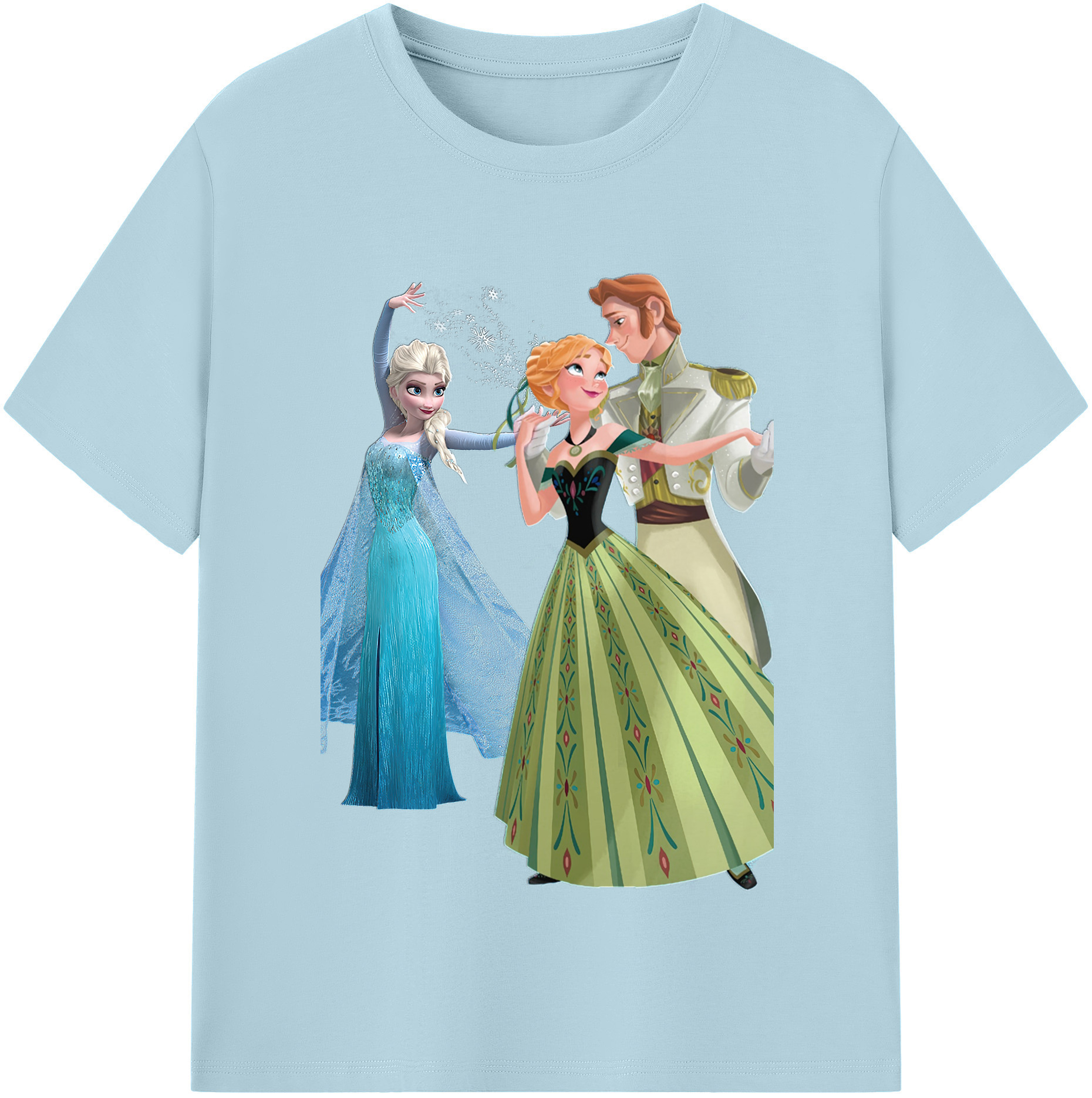 （画像用） アナと雪の女王 アンナ エルサ Frozen Anna Elsa 綿100％半袖Tシャツ（フロントプリント）